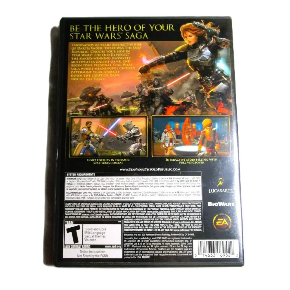 Electronic Arts Star Wars: The Old Republic (PC, 2011) 3‑Disc Set MMORPG Rated T